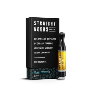thc cartridge​ straight goods 1gram 510 thc cart maui wowie