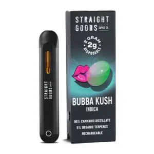 thc vape pen straight goods 2gram disposable bubba kush